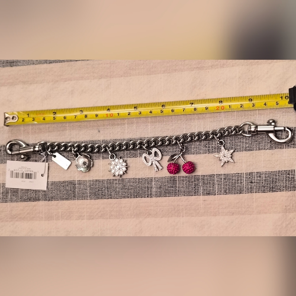 Coach Crystal Motif Chain Bag Charm CCX42 Includes Gift Box -